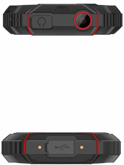 Mobilusis telefonas Evolveo StrongPhone W4, atsparus vandeniui, patvarus dviejų SIM kortelių telefonas, juodas-raudonas