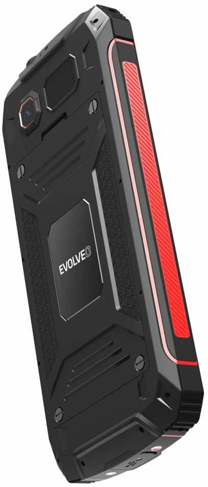 Mobilusis telefonas Evolveo StrongPhone W4, atsparus vandeniui, patvarus dviejų SIM kortelių telefonas, juodas-raudonas