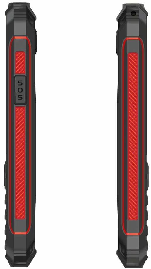Mobilusis telefonas Evolveo StrongPhone W4, atsparus vandeniui, patvarus dviejų SIM kortelių telefonas, juodas-raudonas