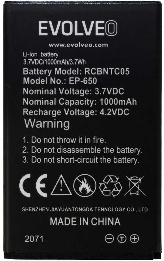 Originali EVOLVEO 1000 mAh baterija skirta EasyPhone XG