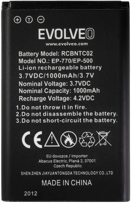 Originali EVOLVEO 1000 mAh baterija, skirta EasyPhone FP,FS