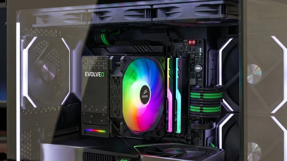 EVOLVEO QuietCool5, procesoriaus aušintuvas, 6 šilumos vamzdeliai, juodas
