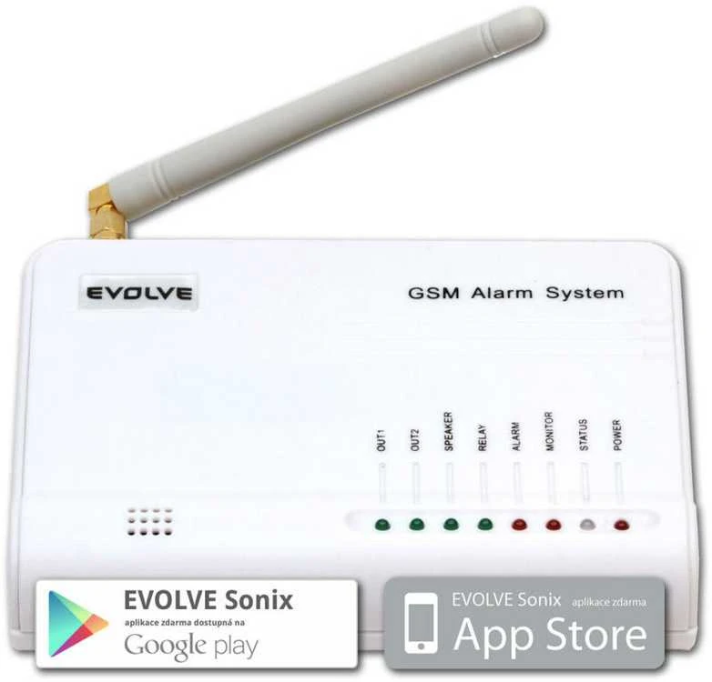 EVOLVEO Sonix - belaidė GSM signalizacija (4 vnt. pultelis, PIR judesio jutiklis, durų/langų jutiklis, išorinis garsiakalbis, Android/iPhone