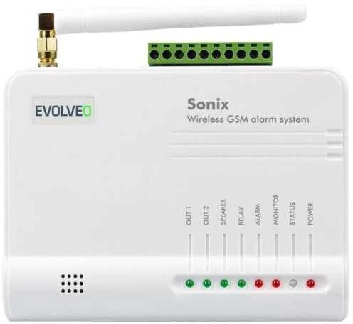 EVOLVEO Sonix - belaidė GSM signalizacija (4 vnt. pultelis, PIR judesio jutiklis, durų/langų jutiklis, išorinis garsiakalbis, Android/iPhone
