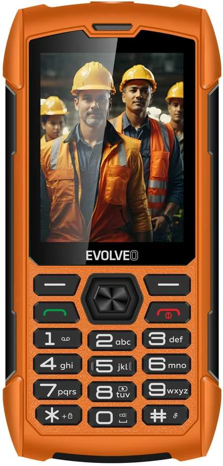 EVOLVEO StrongPhone H1, atsparus vandeniui, patvarus telefonas su dviem SIM kortelėmis, oranžinis