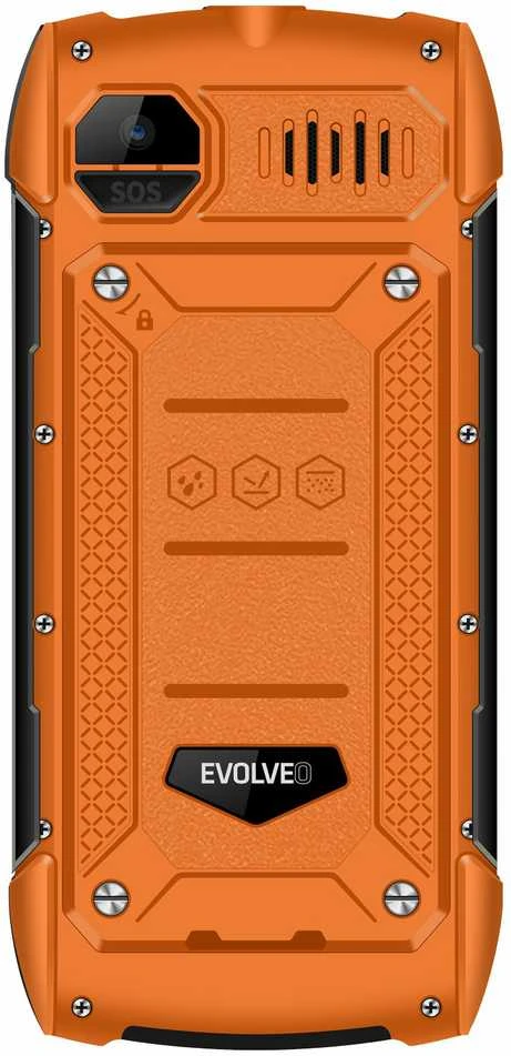 EVOLVEO StrongPhone H1, atsparus vandeniui, patvarus telefonas su dviem SIM kortelėmis, oranžinis