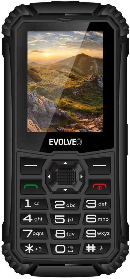 EVOLVEO StrongPhone Q1, vandeniui atsparus, patvarus dviejų SIM kortelių telefonas, juodas