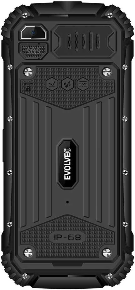 EVOLVEO StrongPhone Q1, vandeniui atsparus, patvarus dviejų SIM kortelių telefonas, juodas