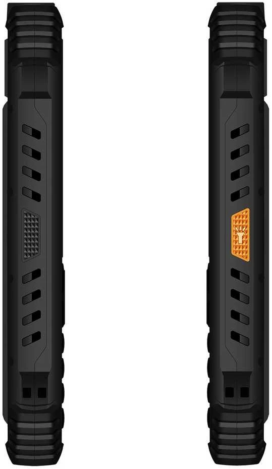 EVOLVEO StrongPhone Q1, vandeniui atsparus, patvarus dviejų SIM kortelių telefonas, juodos ir oranžinės spalvos