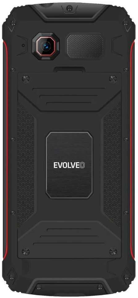 Mobilusis telefonas Evolveo StrongPhone W4, atsparus vandeniui, patvarus dviejų SIM kortelių telefonas, juodas-raudonas