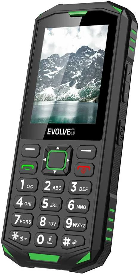 Evolveo StrongPhone X5 neperšlampamas odporny telefon juoda-žalia
