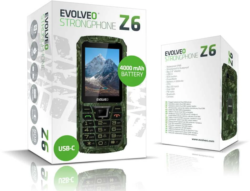 EVOLVEO StrongPhone Z6 medžioklės kamufliažas