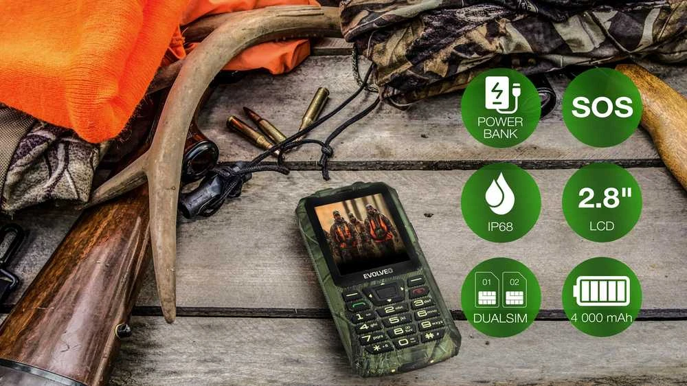 EVOLVEO StrongPhone Z6 medžioklės kamufliažas