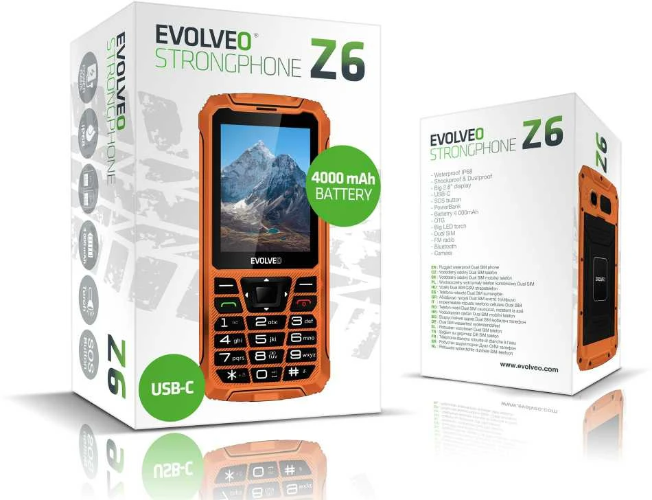 EVOLVEO StrongPhone Z6 oranžinis