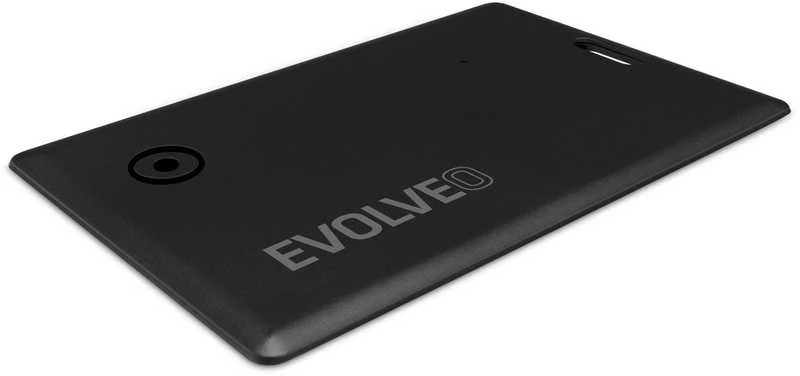 „EVOLVEO TrackCard“, „Bluetooth“ vietos nustatymo įrenginys su „Apple Find My“, juodas