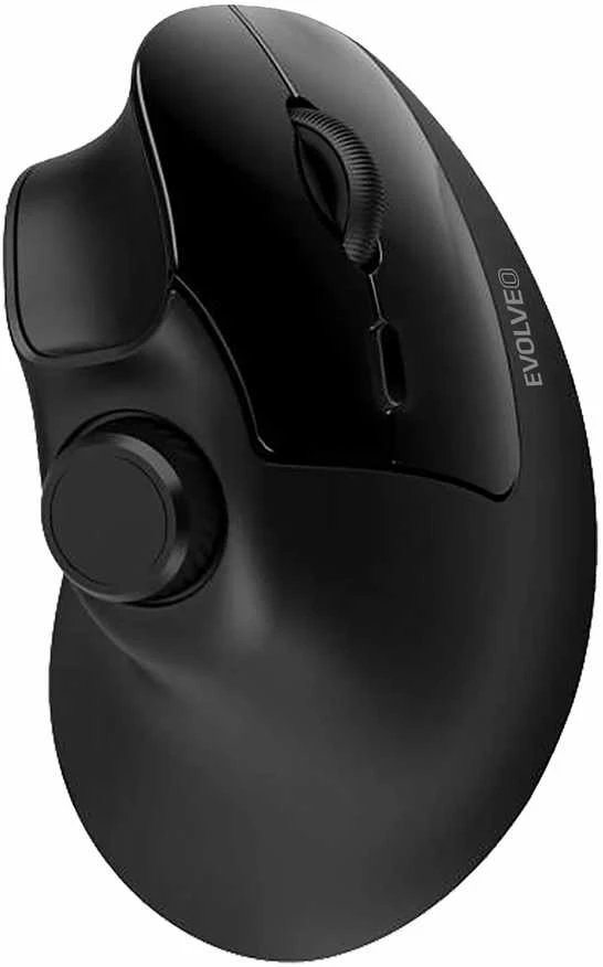 Pelė Evolveo Pionowa pelė TwinVerti, Ergonomiczna pelė, 2.4GHz, Bluetooth, juoda