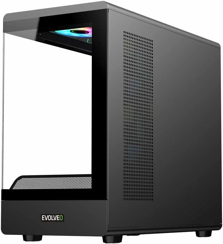 EVOLVEO Ursus, mATX korpusas, 6x ARGB 120 mm ventiliatoriai, stiklinis šoninis skydelis + priekinis skydelis