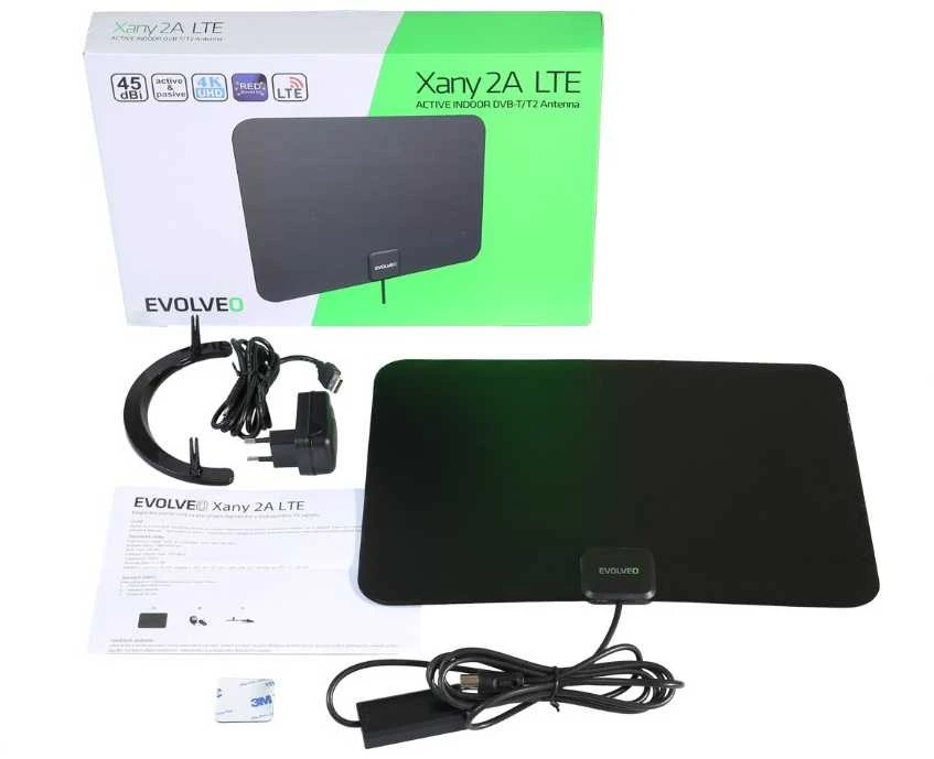 EVOLVEO Xany 2A, 230/5V, aktyvi patalpų antena FM/DAB+/DVB-T2, LTE, 4G, 5G filtras