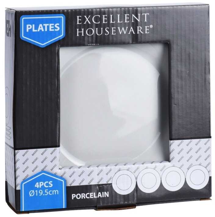 KOOPMAN Excellent Housewares desertinė lėkštė, 19,5 cm, 4 vnt.