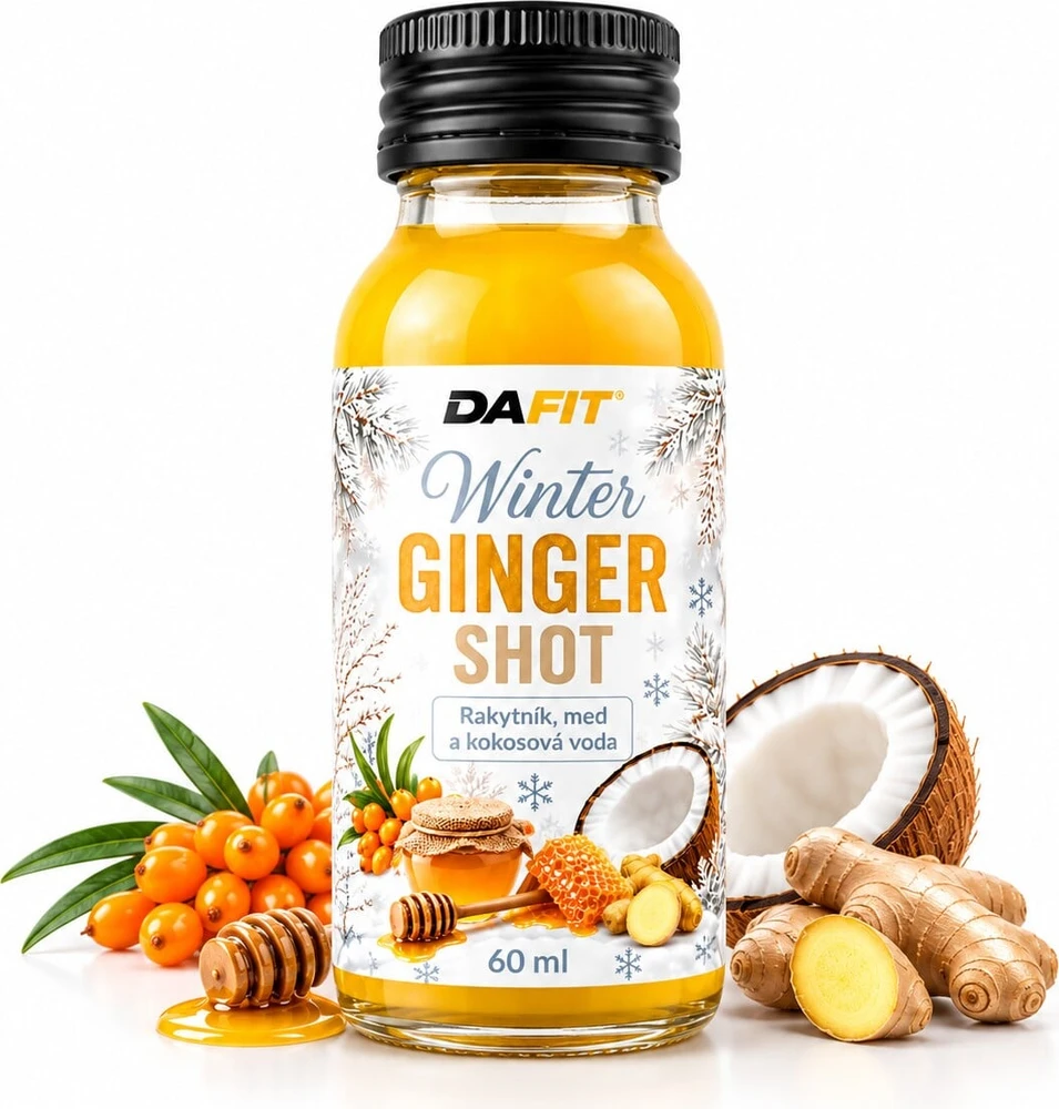 Extrifit Dafit žieminis imbierinis šotas 60 ml su šaltalankių ir kokosų vandeniu