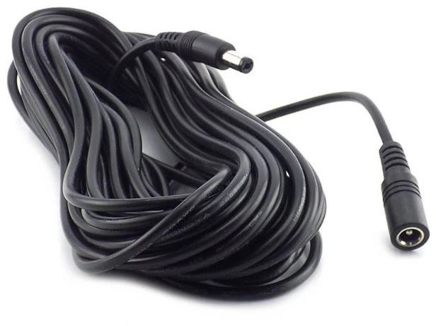 EZVIZ lauko ilginimo maitinimo kabelis IP kameroms/ 1× DC 5,5 mm kištukas/ 1× DC 5,5 mm lizdas/ ilgis 5 m/ juodas