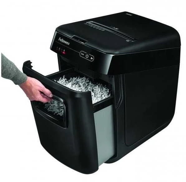 Fellowes Cross-Cut | AutoMax 200C | Juodas | Popieriaus smulkinimas | Kompaktinių diskų smulkinimas | Kreditinių kortelių smulkinimas