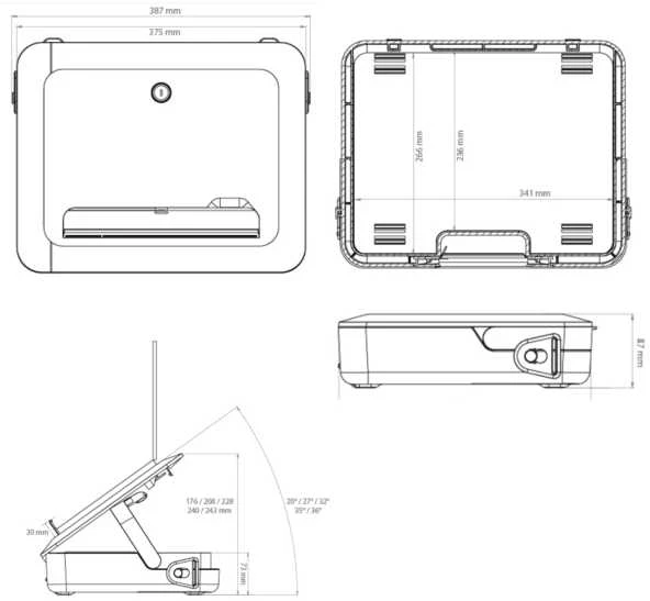 Fellowes | Breyta 2in1 Nešiojamas kompiuteris Carry Case/Nešiojamas kompiuteris Riser | 384 x 308 x 89 mm | Juodas
