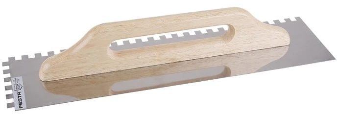 Šakotuvas Festa Nerūdijančio plieno lygintuvas, dantis 10 mm, 500 x 130 mm, medinė rankena