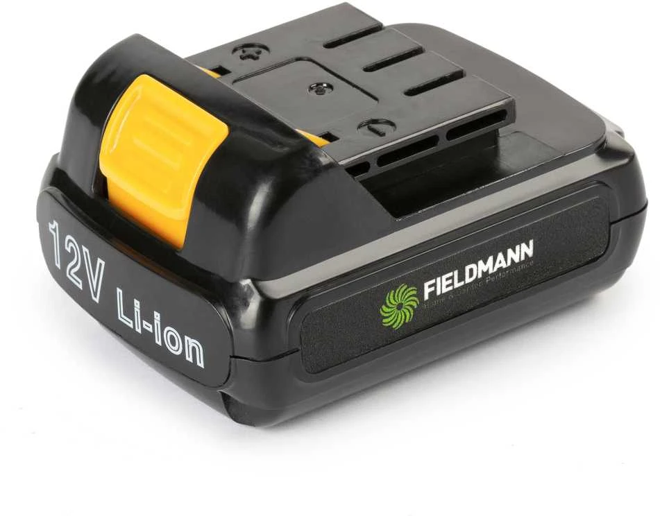 Fieldmann 12V Li-ion akumuliatorius su geltonu fiksatoriumi