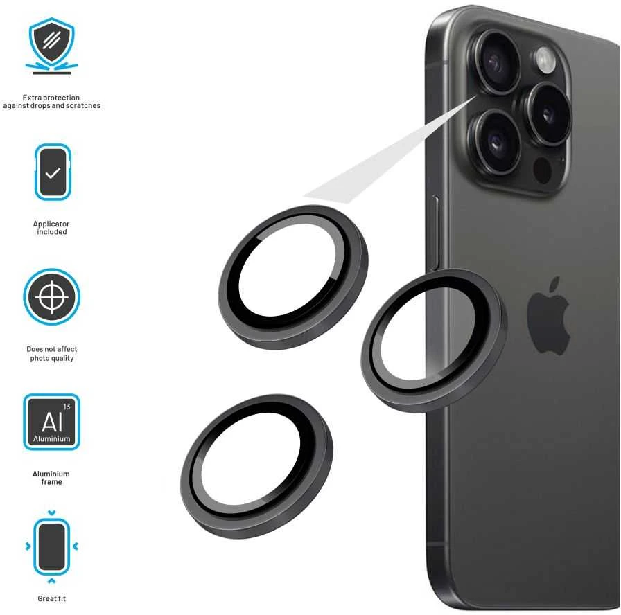 Fixed Camera Glass | Apple | iPhone 17 Pro/Pro Max | Glass | Juodas