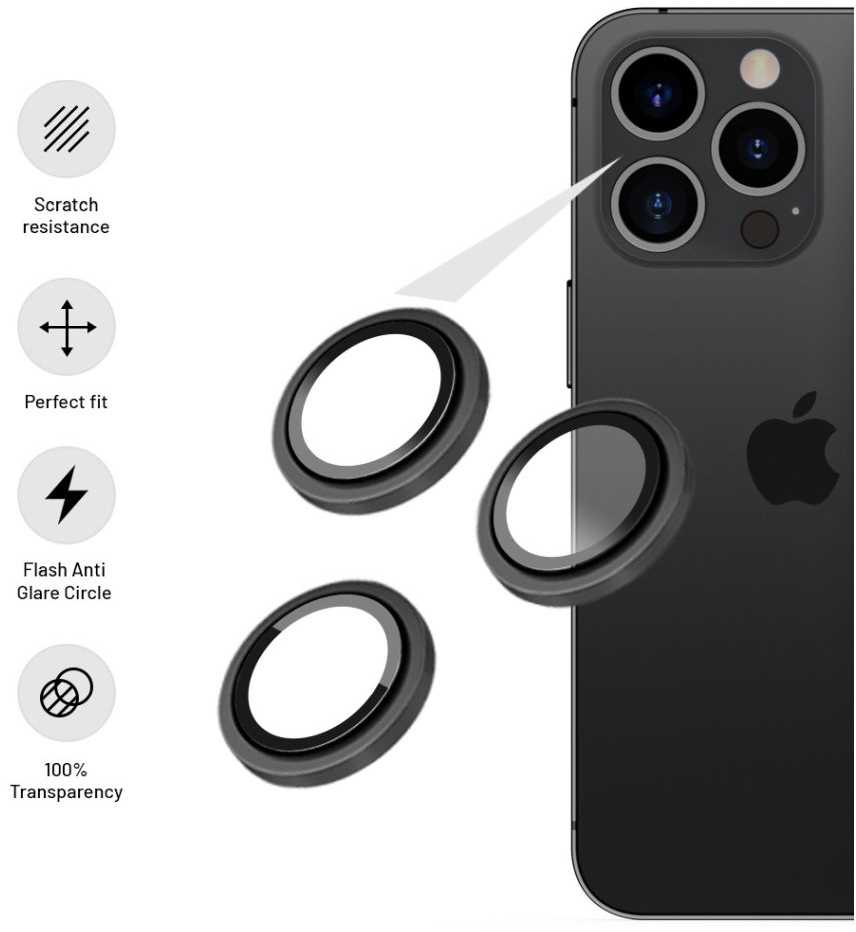 Fixed Camera Glass do Apple iPhone 11/12/12 Mini, gwiezdna szarość