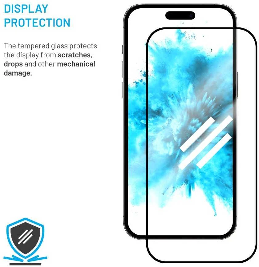 Fixed Fiksuota ekrano apsauga | Apple | iPhone 17 | Grūdintas stiklas | Juodas | Pilnas dangtelis 2.5D