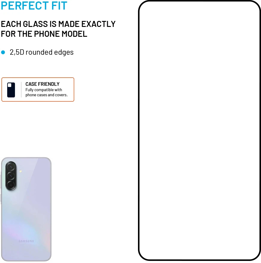 Fixed Fiksuota ekrano apsauga | Samsung | Galaxy A37 5G | Grūdintas stiklas | Juodas | Pilnas dangtelis 2.5D