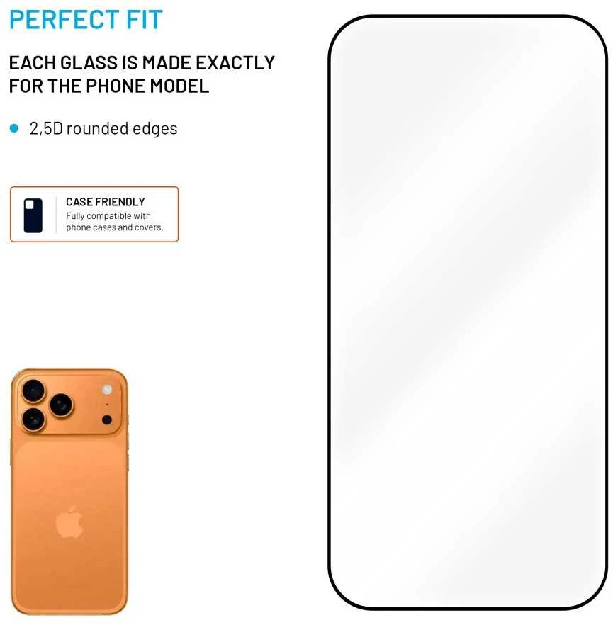 Fixed Fiksuota ekrano apsauga | Apple | iPhone 17 Pro Max | Stiklas | Juodas