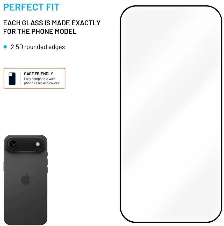 Fixed Fiksuota ekrano apsauga | Apple | iPhone Air | Grūdintas stiklas | Juodas | Pilnas dangtelis 2.5D