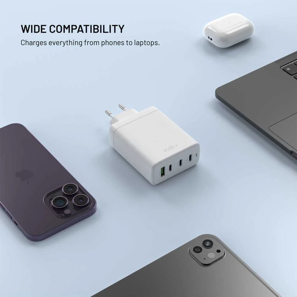 Fixed Fiksuotas įkroviklis 3x USB-A 1x USB-C 5 A (FIXCG120-3C1A-WH)