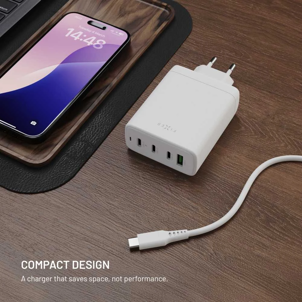 Fixed Fiksuotas įkroviklis 3x USB-A 1x USB-C 5 A (FIXCG120-3C1A-WH)