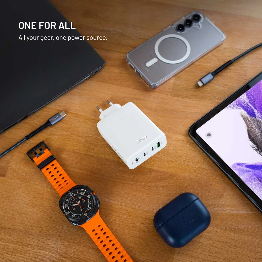 Fixed Fiksuotas įkroviklis 3x USB-A 1x USB-C 5 A (FIXCG120-3C1A-WH)