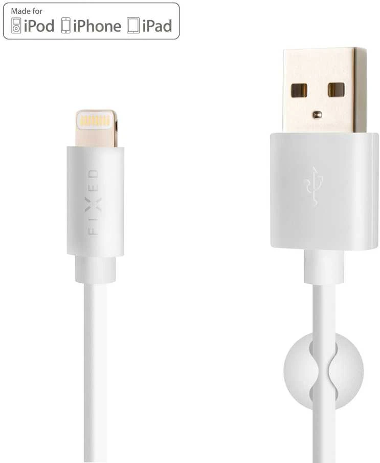Fixed Fiksuotas | Duomenų ir įkrovimo kabelis su USB/lightning jungtimis | Baltas