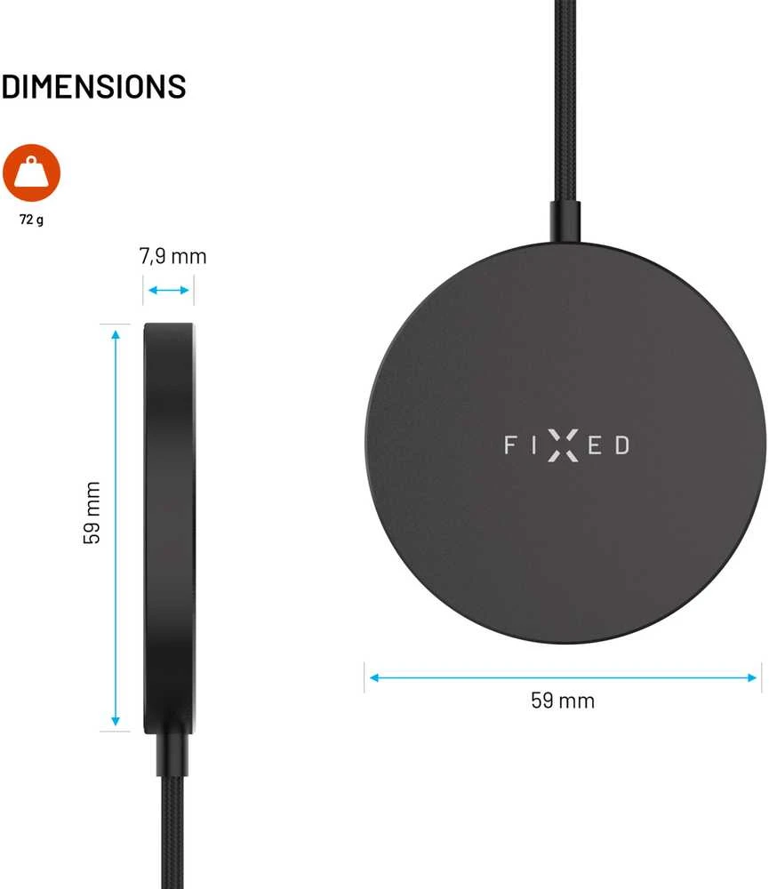 Įkroviklis Fixed MagPad Slim Indukcinė 2.2 A (FIXMPADS-BK)