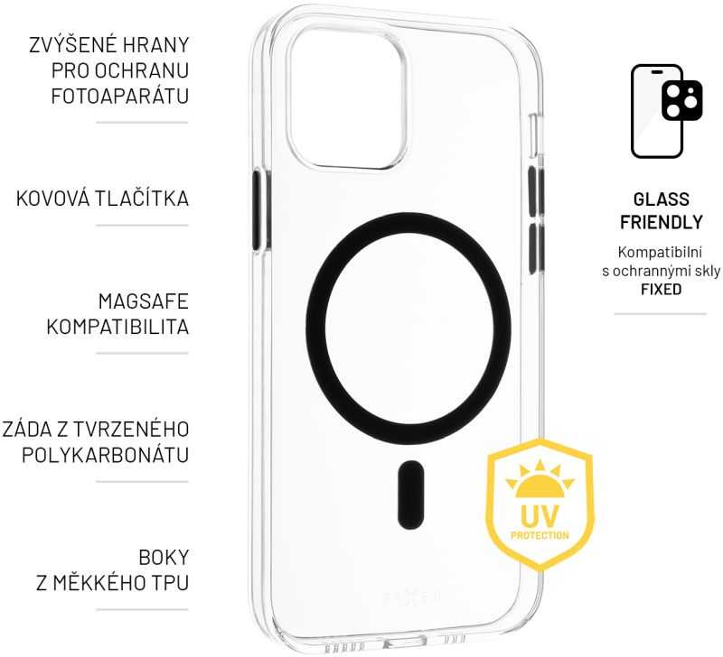 Dėklas Fixed Ištaisyta | MagPurity | Galinis viršelis | Apple | iPhone 15 Pro Max | Polikarbonatas + TPU | Skaidrus
