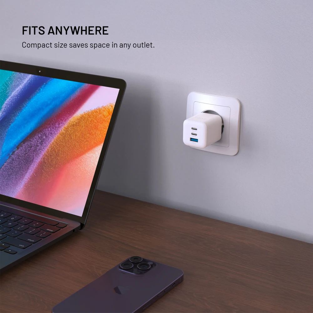 Fixed Įkroviklis fiksuotas Mini 1x USB-A 2x USB-C 3.25 A (FIXCG65M-2C1A-WH)