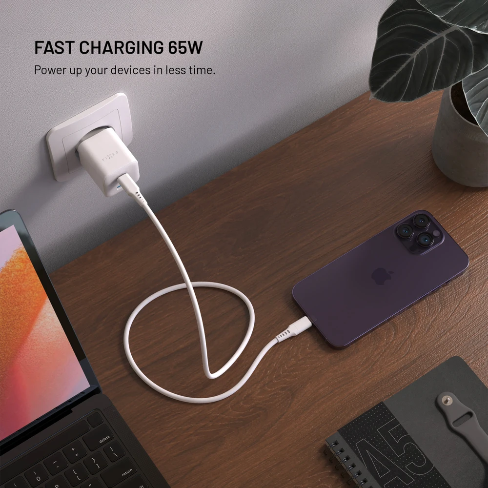 Fixed Įkroviklis fiksuotas Mini 1x USB-A 2x USB-C 3.25 A (FIXCG65M-2C1A-WH)