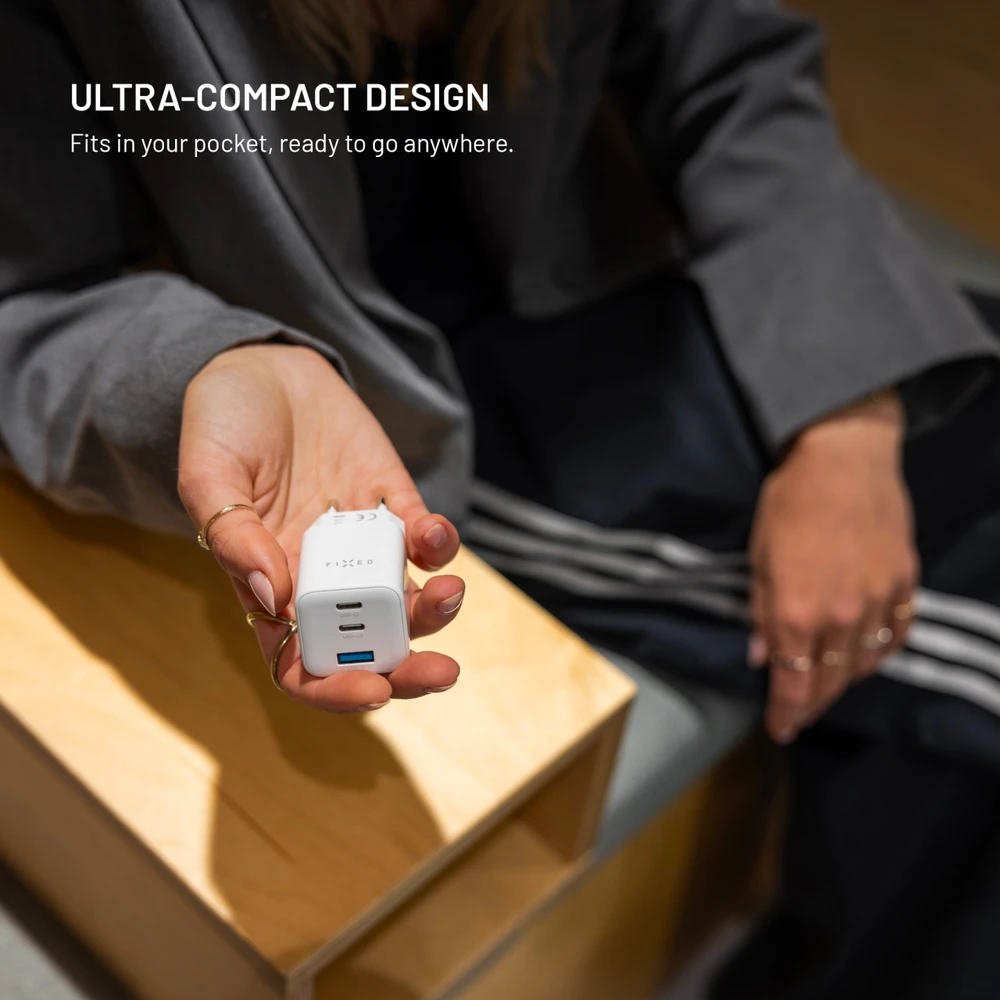 Fixed Įkroviklis fiksuotas Mini 1x USB-A 2x USB-C 3.25 A (FIXCG65M-2C1A-WH)