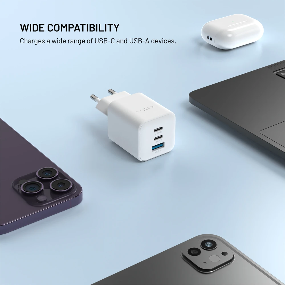 Fixed Įkroviklis fiksuotas Mini 1x USB-A 2x USB-C 3.25 A (FIXCG65M-2C1A-WH)