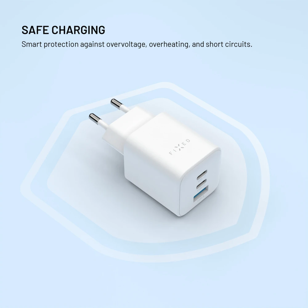 Fixed Įkroviklis fiksuotas Mini 1x USB-A 2x USB-C 3.25 A (FIXCG65M-2C1A-WH)