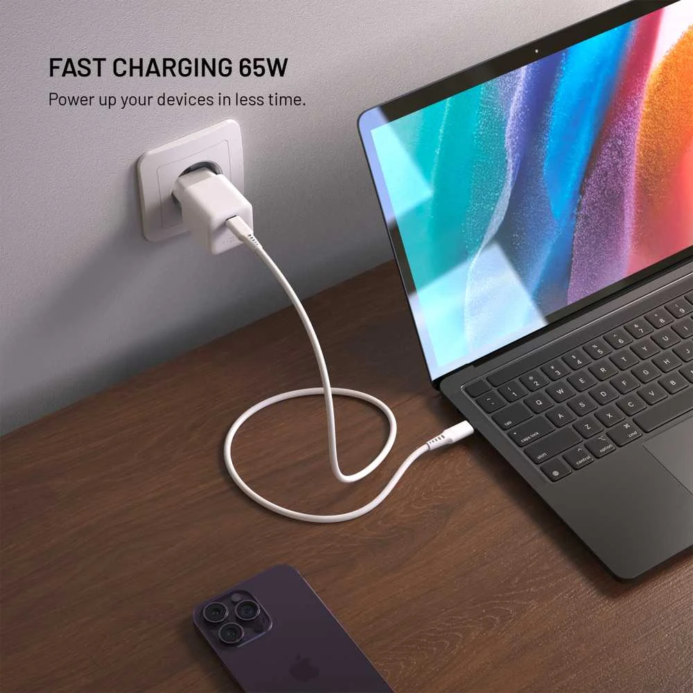 Fixed Įkroviklis fiksuotas Mini 1x USB-C 3.25 A (FIXCG65M-C-WH)