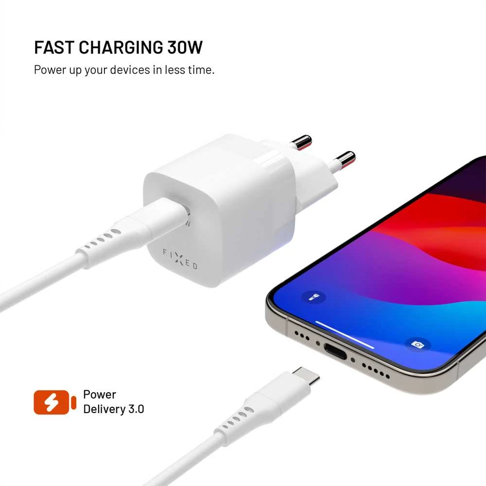 Fixed Įkroviklis fiksuotas Mini 1x USB-C 3 A (FIXCG30M-C-WH)