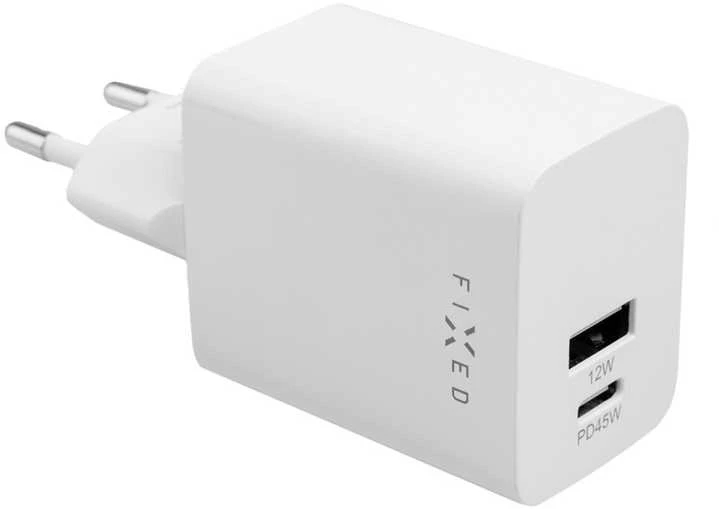 Fixed Fiksuotas Mini USB-C/USB kelioninis įkroviklis 45W | FIXC45M-CU-WH
