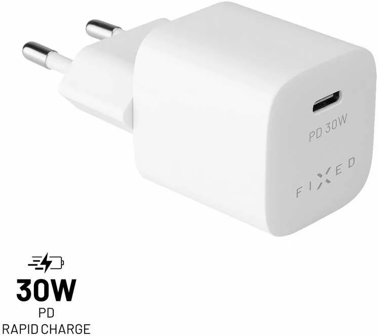Baltas 30W USB-C sieninis įkroviklis